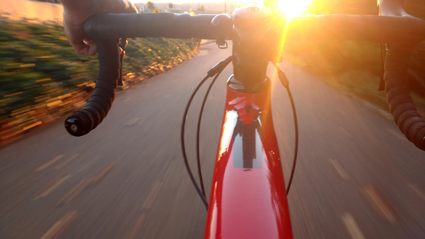 A bike rider enjoys a sunset ride in Belmont County